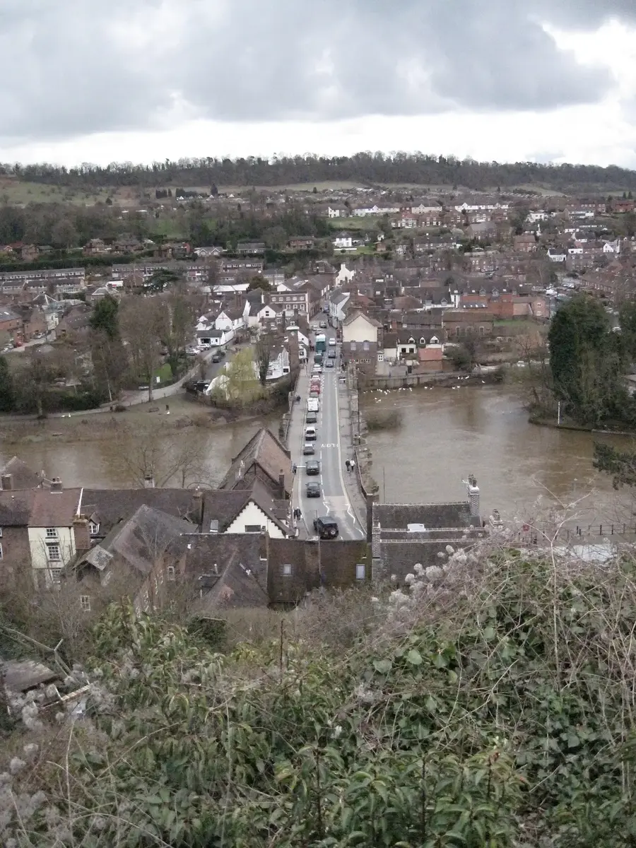 View over Low Town Bridgnorth and the River Severn from High Town