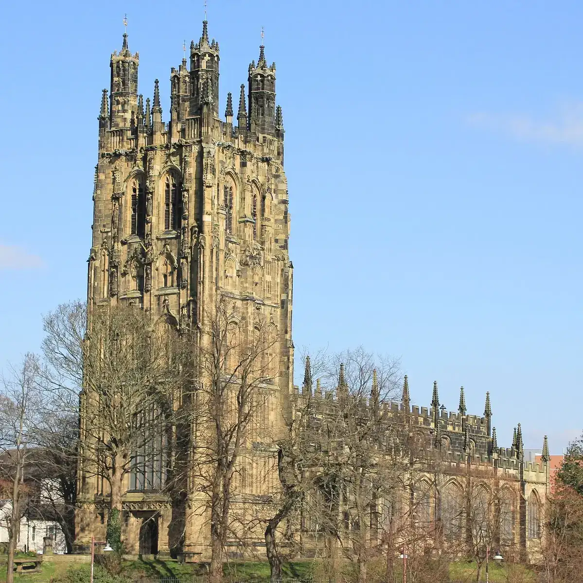 The tower of St Giles' Church in Wrexham